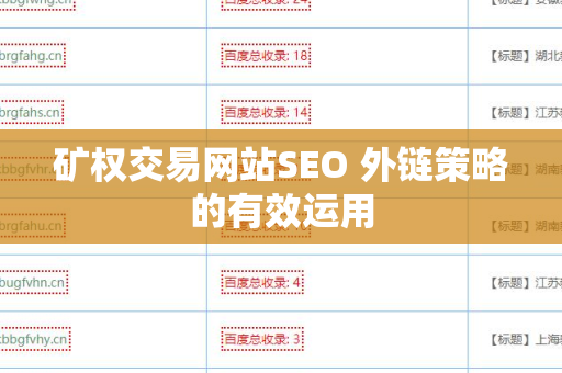 矿权交易网站SEO 外链策略的有效运用