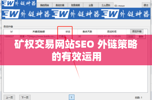 矿权交易网站SEO 外链策略的有效运用