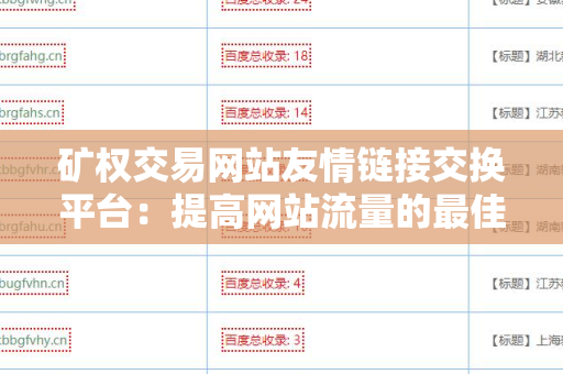 矿权交易网站友情链接交换平台：提高网站流量的最佳选择