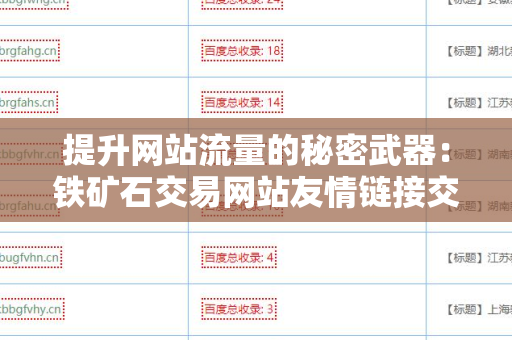 提升网站流量的秘密武器：铁矿石交易网站友情链接交换平台