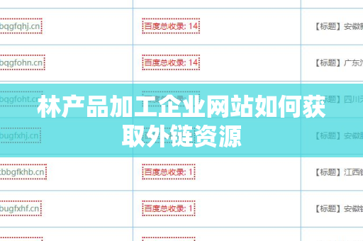 林产品加工企业网站如何获取外链资源