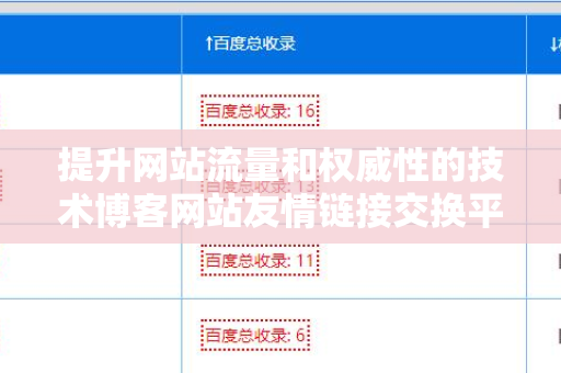 提升网站流量和权威性的技术博客网站友情链接交换平台