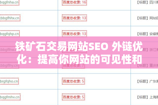 铁矿石交易网站SEO 外链优化：提高你网站的可见性和流量