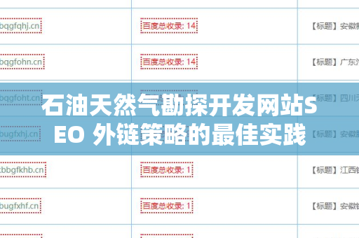 石油天然气勘探开发网站SEO 外链策略的最佳实践