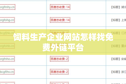 饲料生产企业网站怎样找免费外链平台
