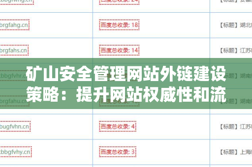 矿山安全管理网站外链建设策略：提升网站权威性和流量的有效方法