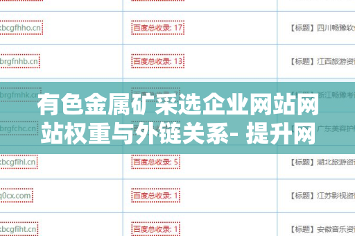 有色金属矿采选企业网站网站权重与外链关系- 提升网络影响力的关键