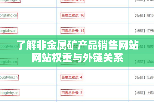 了解非金属矿产品销售网站网站权重与外链关系