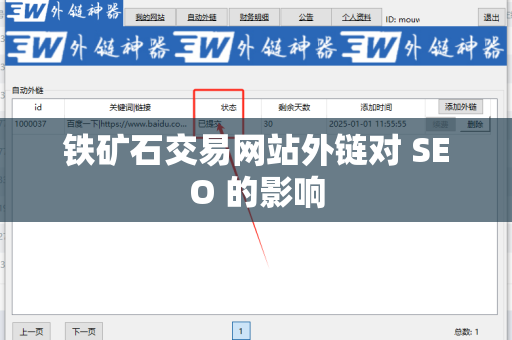 铁矿石交易网站外链对 SEO 的影响