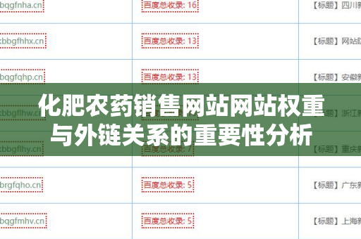 化肥农药销售网站网站权重与外链关系的重要性分析