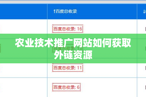 农业技术推广网站如何获取外链资源