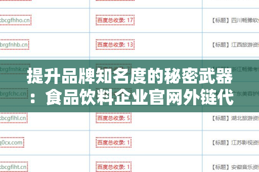 提升品牌知名度的秘密武器：食品饮料企业官网外链代发服务