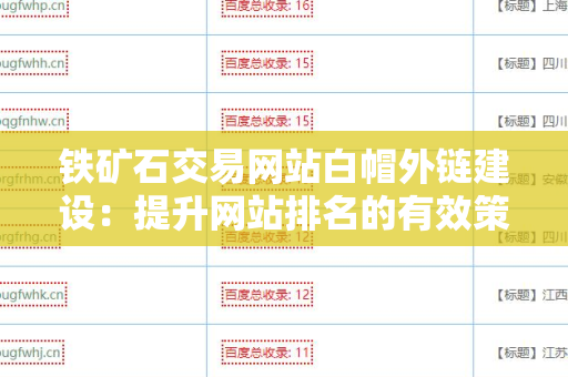 铁矿石交易网站白帽外链建设：提升网站排名的有效策略