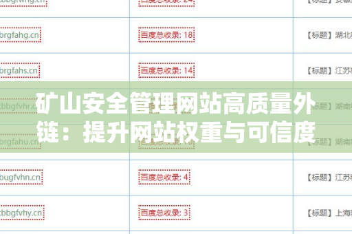 矿山安全管理网站高质量外链：提升网站权重与可信度的关键策略