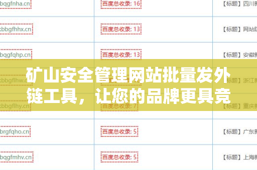 矿山安全管理网站批量发外链工具，让您的品牌更具竞争力