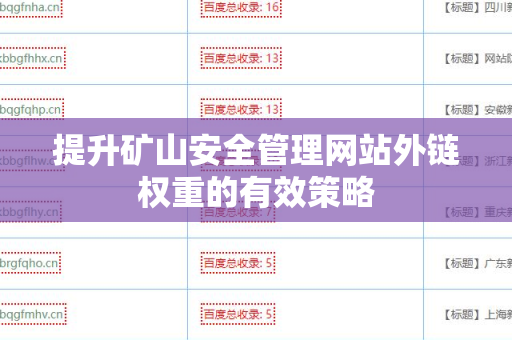 提升矿山安全管理网站外链权重的有效策略