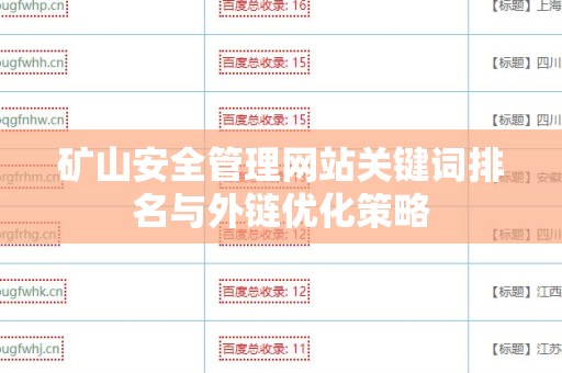 矿山安全管理网站关键词排名与外链优化策略