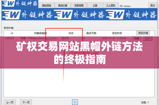 矿权交易网站黑帽外链方法的终极指南