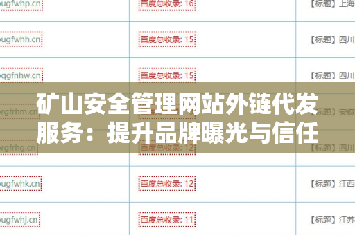 矿山安全管理网站外链代发服务：提升品牌曝光与信任度的利器