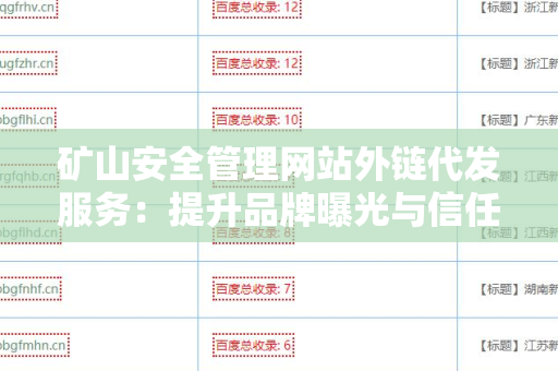 矿山安全管理网站外链代发服务：提升品牌曝光与信任度的利器