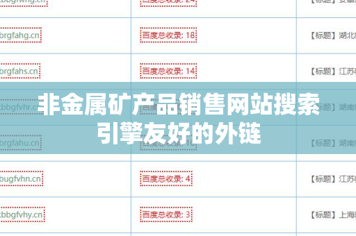 非金属矿产品销售网站搜索引擎友好的外链