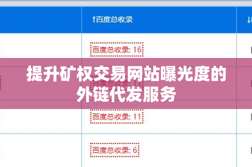 提升矿权交易网站曝光度的外链代发服务