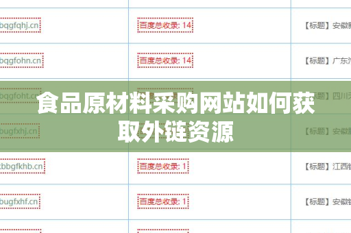 食品原材料采购网站如何获取外链资源