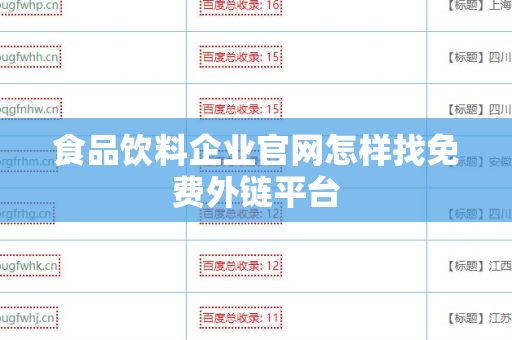 食品饮料企业官网怎样找免费外链平台