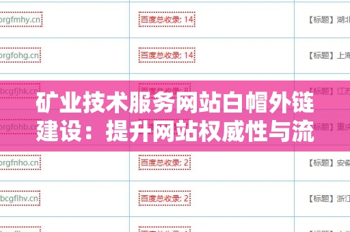 矿业技术服务网站白帽外链建设：提升网站权威性与流量的有效路径