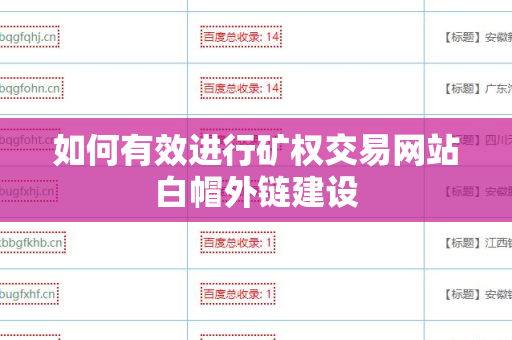 如何有效进行矿权交易网站白帽外链建设