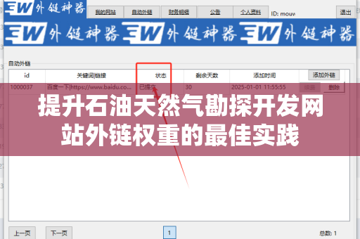 提升石油天然气勘探开发网站外链权重的最佳实践