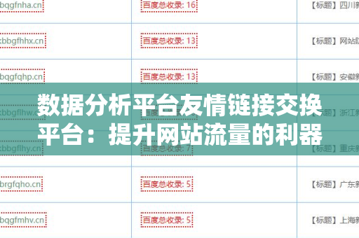 数据分析平台友情链接交换平台：提升网站流量的利器