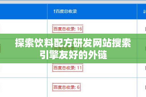 探索饮料配方研发网站搜索引擎友好的外链