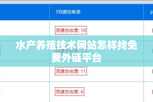 水产养殖技术网站怎样找免费外链平台