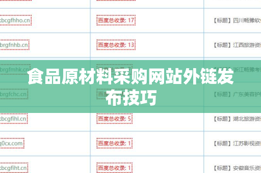 食品原材料采购网站外链发布技巧