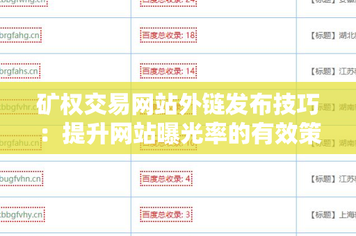 矿权交易网站外链发布技巧：提升网站曝光率的有效策略