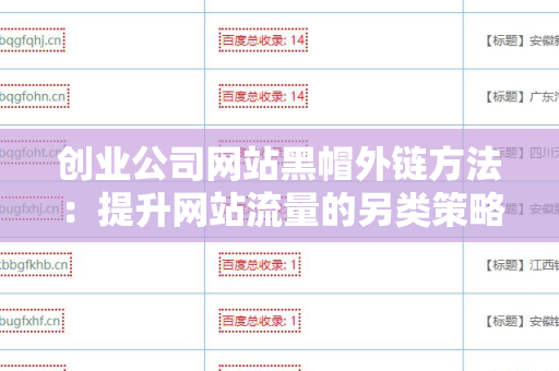 创业公司网站黑帽外链方法：提升网站流量的另类策略