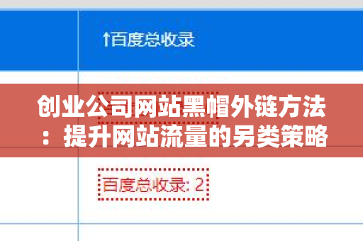 创业公司网站黑帽外链方法：提升网站流量的另类策略
