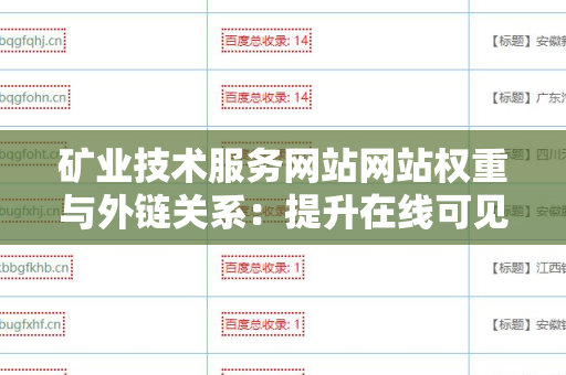 矿业技术服务网站网站权重与外链关系：提升在线可见性的关键