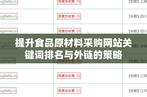 提升食品原材料采购网站关键词排名与外链的策略