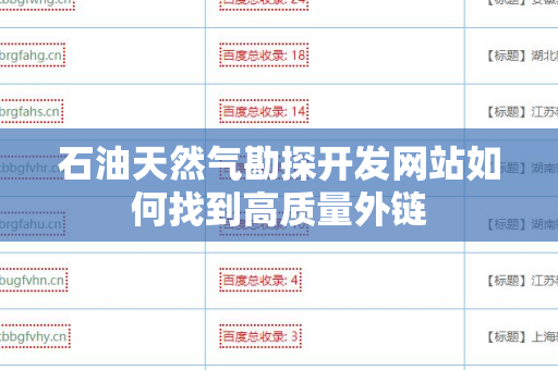 石油天然气勘探开发网站如何找到高质量外链