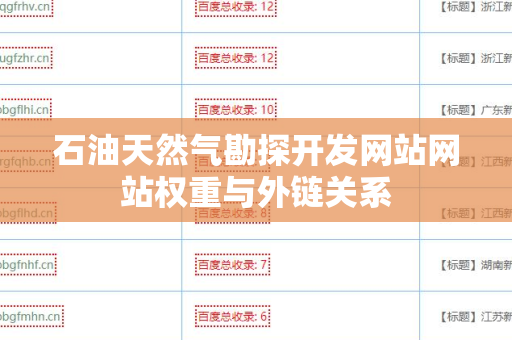 石油天然气勘探开发网站网站权重与外链关系