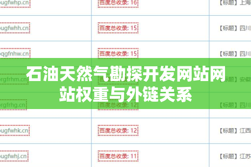 石油天然气勘探开发网站网站权重与外链关系