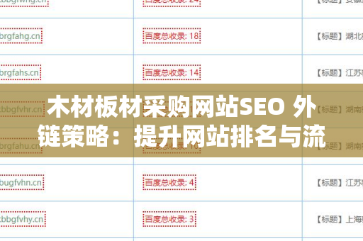 木材板材采购网站SEO 外链策略：提升网站排名与流量的关键