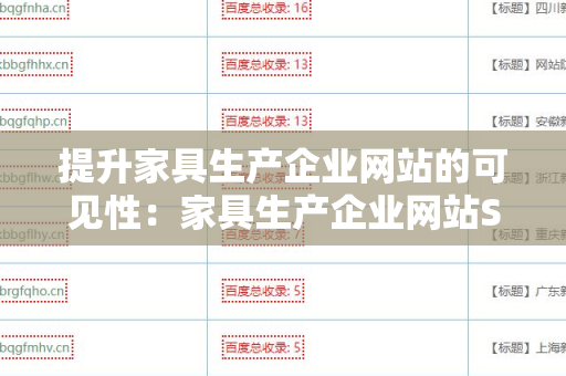 提升家具生产企业网站的可见性：家具生产企业网站SEO 外链策略