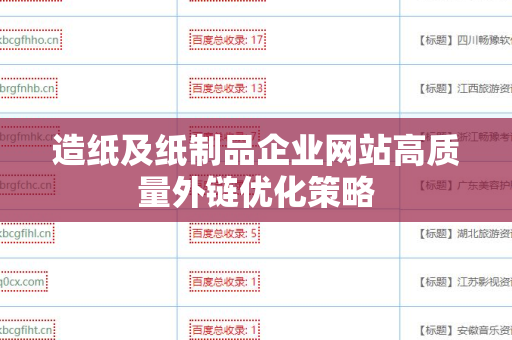造纸及纸制品企业网站高质量外链优化策略