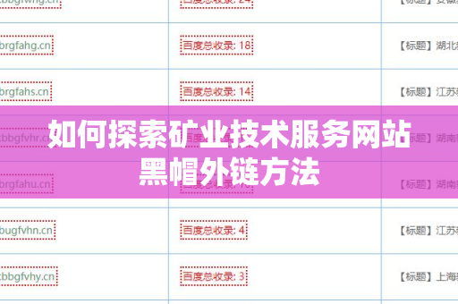 如何探索矿业技术服务网站黑帽外链方法