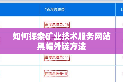 如何探索矿业技术服务网站黑帽外链方法