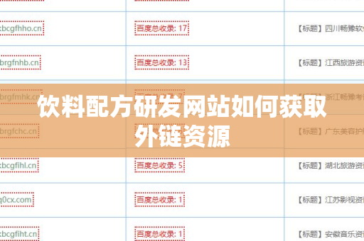 饮料配方研发网站如何获取外链资源