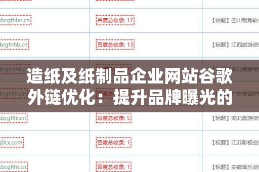 造纸及纸制品企业网站谷歌外链优化：提升品牌曝光的利器